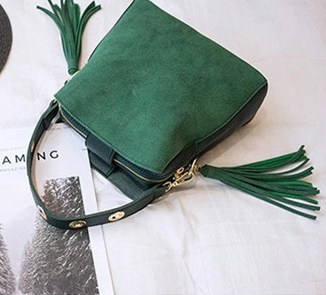 Sac shop vert daim